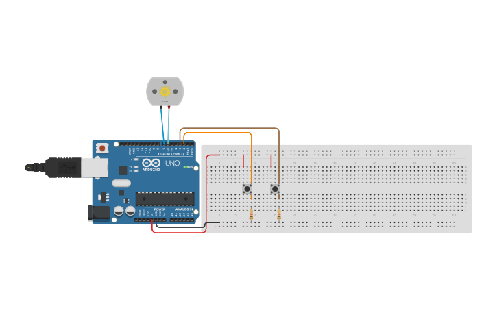 Circuit design MOTOR CON DOS PULSADORES - Tinkercad