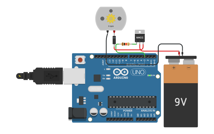 Circuit design Arduino motor control - Tinkercad