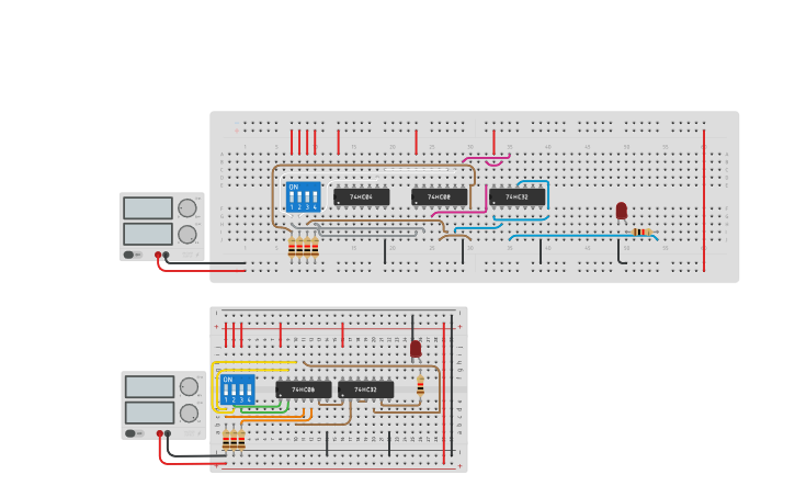 Circuit design Combinational Logic circuit - Tinkercad