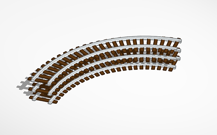 3D design Train track curves - Tinkercad