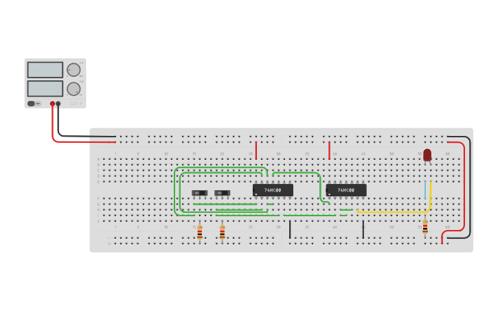 Circuit design XNOR using NAND Gate - Tinkercad