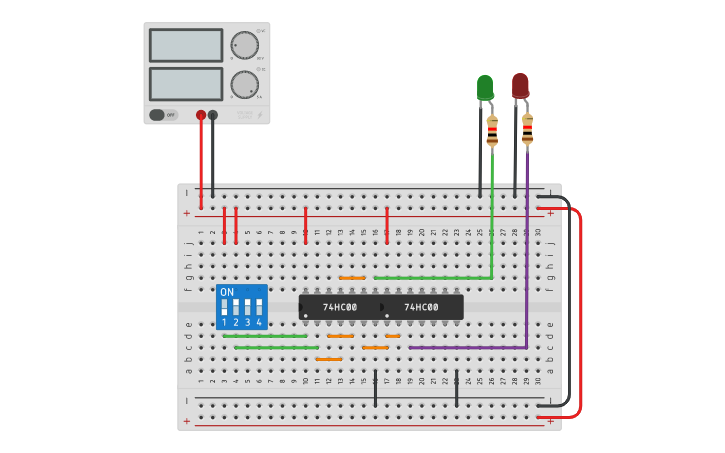 Circuit design half subtractor using nand gate - Tinkercad