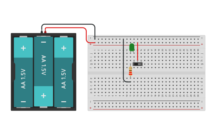 Circuit design LED CON INTERRUPTOR - Tinkercad
