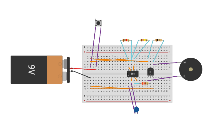 Circuit design Morse Code - Tinkercad