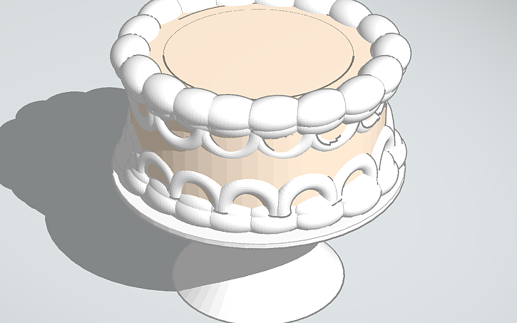 Cake Autocad Block 3D design cake - Tinkercad