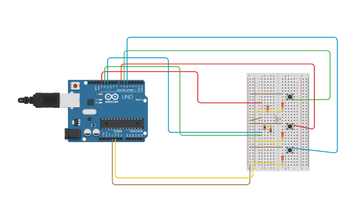 Circuit design LED RGB - Tinkercad
