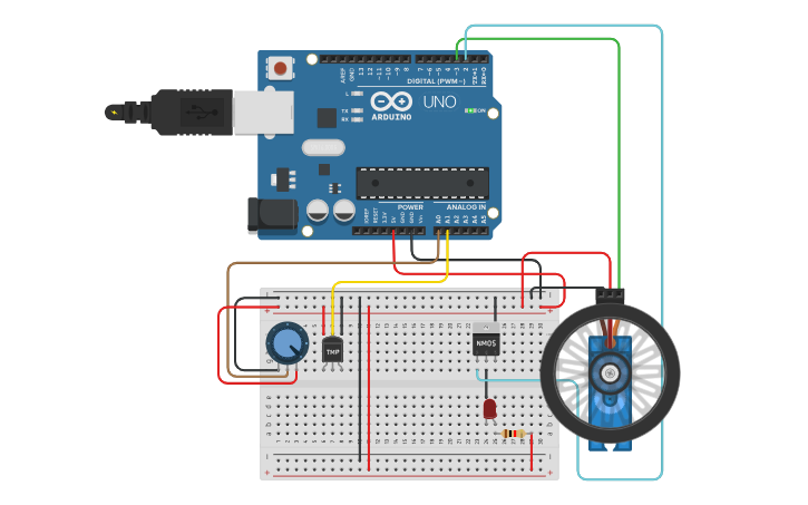 Circuit design Temperature - Tinkercad