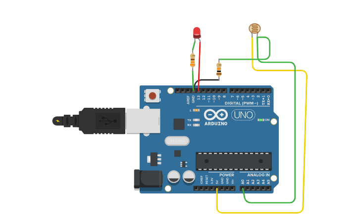 Circuit design ldr project - Tinkercad
