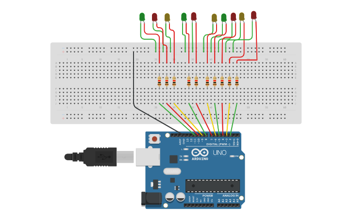 Circuit design Blinking LED - Tinkercad