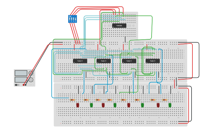 Circuit design 3X8 DECODER - Tinkercad