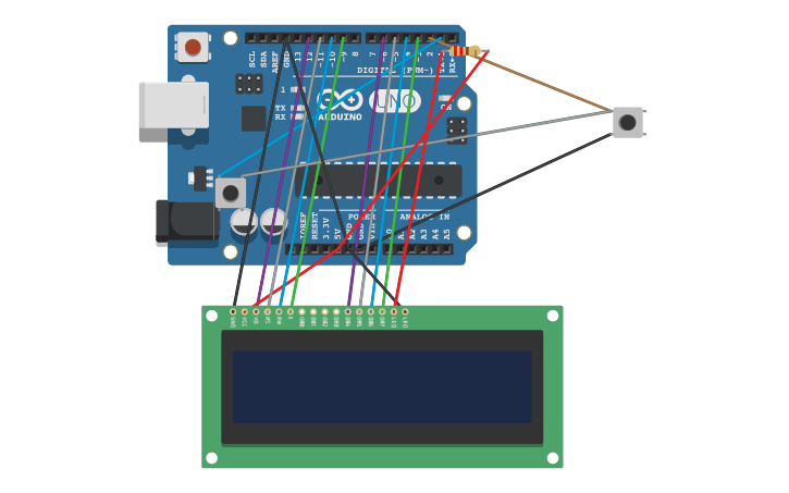 Circuit design Copy of Arduino LCD Game - Tinkercad