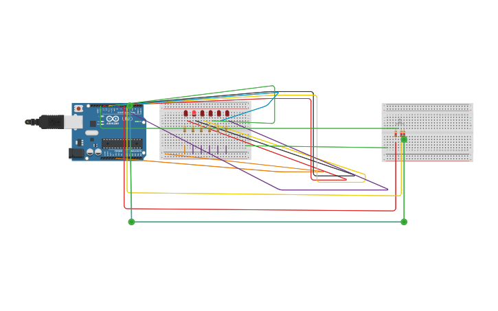 Circuit design LED RGB - Tinkercad