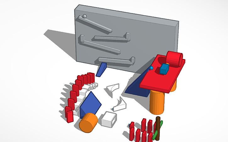 3D design Rube Goldberg - Tinkercad