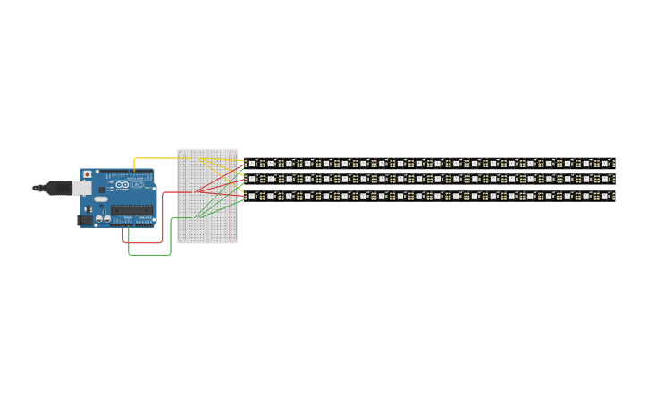 Circuit design waterfall LED system - Tinkercad