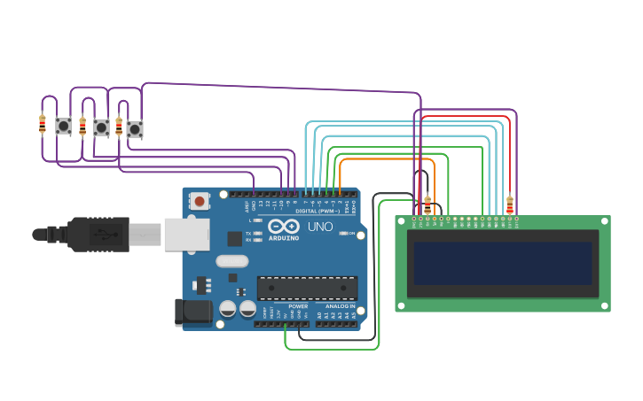 Circuit design Digital clock using arduino - Tinkercad