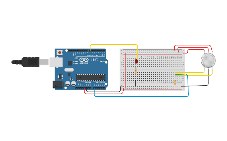 Circuit design Interfacing of Gas sensor with Arduino using code ...