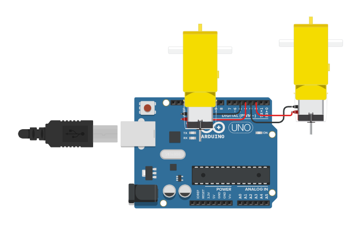 Circuit design Motores DC - Tinkercad