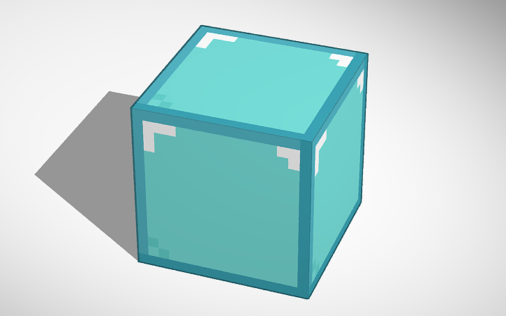 3D design Minecraft diamond block - Tinkercad