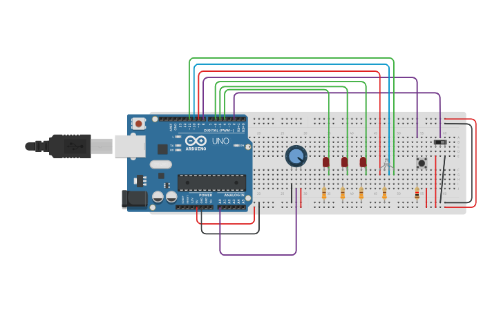Circuit design LED challenge part 3 - Tinkercad