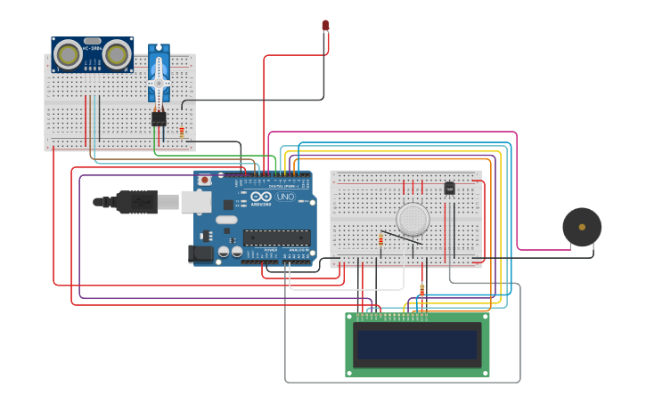 Circuit design Copy of Sensor de Temperatura con pantalla LCD - Tinkercad
