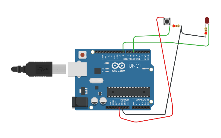 Circuit design Button Switch - Tinkercad