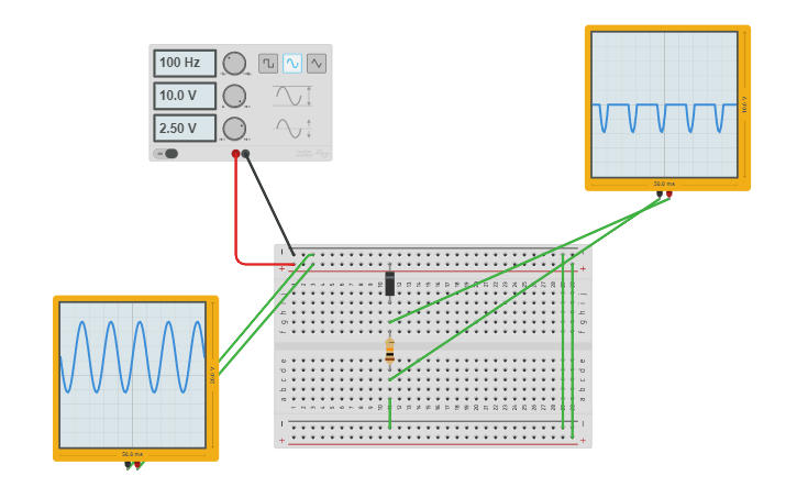 Circuit design Half-wave rectifier circuit - Tinkercad