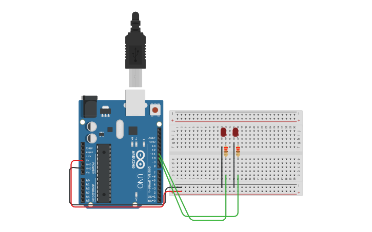 Circuit design Blinking LED - Tinkercad