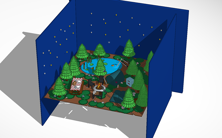3D design Camping in the Forest - Tinkercad