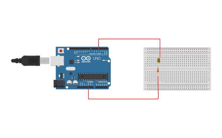 Circuit design Blinking - Tinkercad