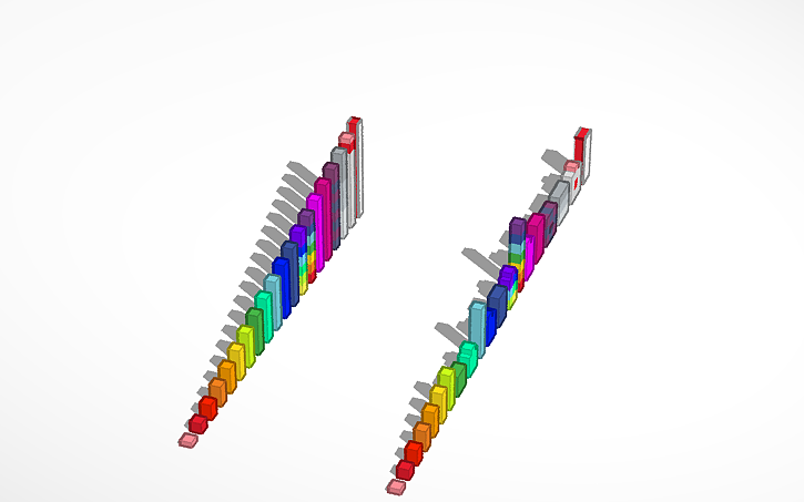 Number Block Half Numbers 3D design Numberblocks halves - Tinkercad