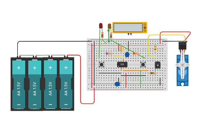 Circuit design Copy of Servo Motor control using 555 timer - Tinkercad