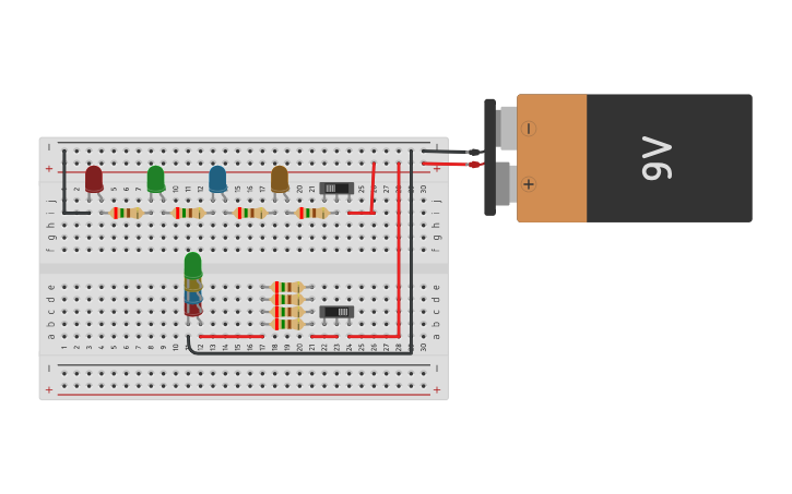 Circuit design Series and Parallel connection with switch - Tinkercad