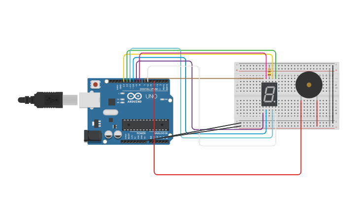 Circuit design led de 7 segmentos - Tinkercad