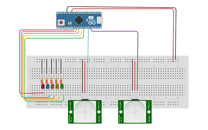 Circuit design Escada inteligente - Tinkercad