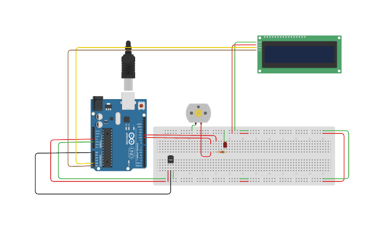 Circuit design IoT Project Using Temperature Sensor - Tinkercad