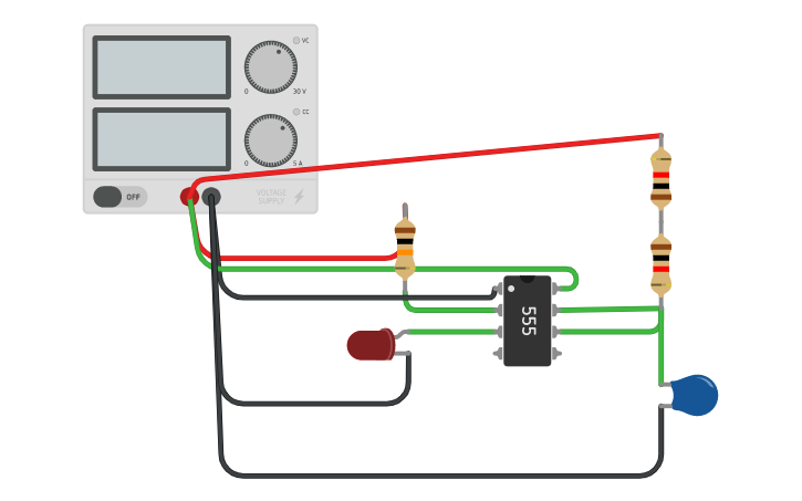 Monostable Circuit Using 555 Using Rcad Software Circuit design Monostable multivibrator using 555 timer - Tinkercad