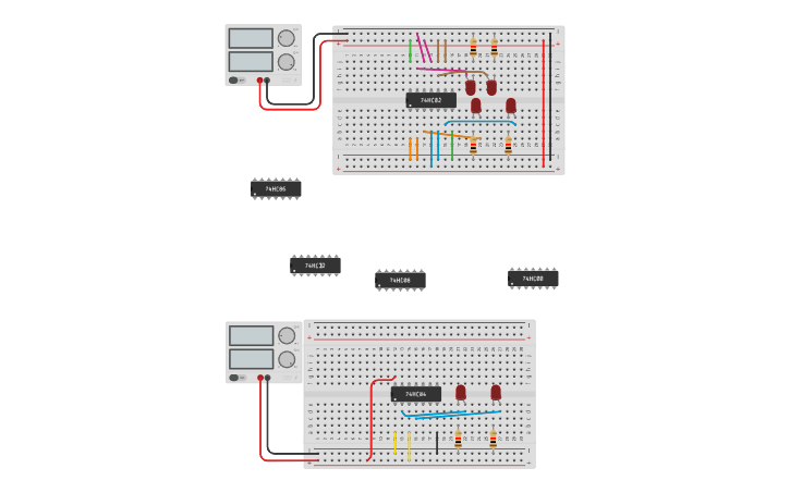 Circuit design truth table - Tinkercad