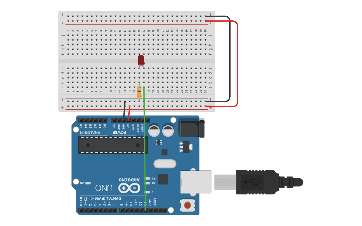 Circuit design Arduino Lesson 10 and 11 Timers(Registers) - Tinkercad