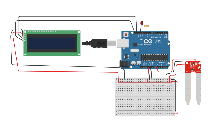 Circuit design Sistema de rega automática - Tinkercad