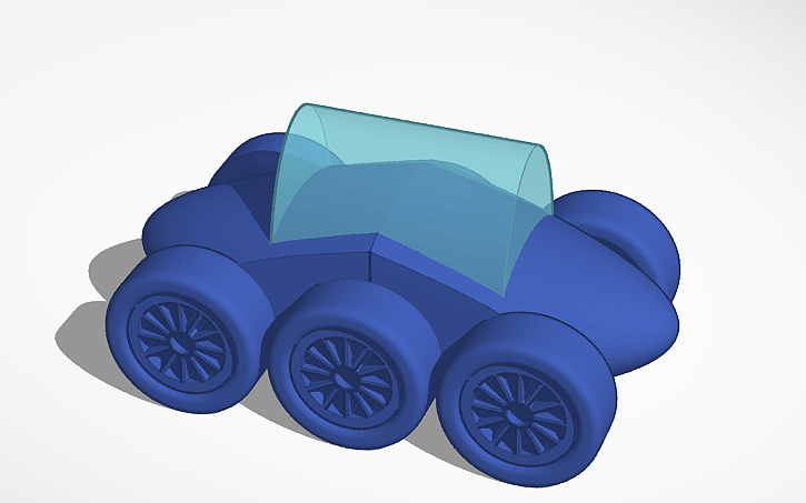 Simple Rover Tinkercad 3D design COCHE ROVER - Tinkercad