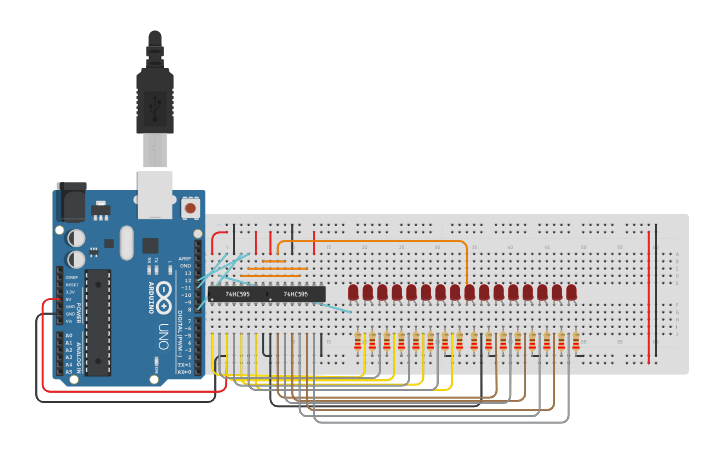 18 Bit Counter Layout Circuit design PROJECT 18 - 8 BIT DUAL BINARY COUNTER - Tinkercad