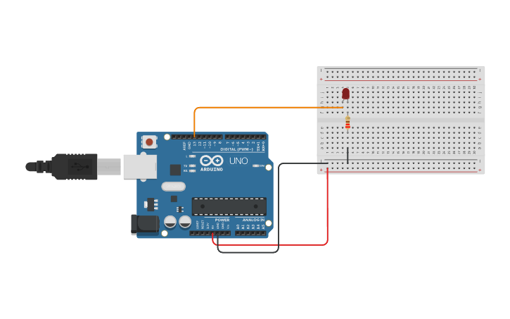 Circuit design Blinking Led - Tinkercad