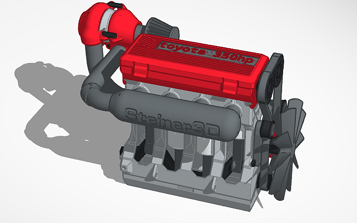 3D design Turbo Charged I4 Engine Model - Tinkercad
