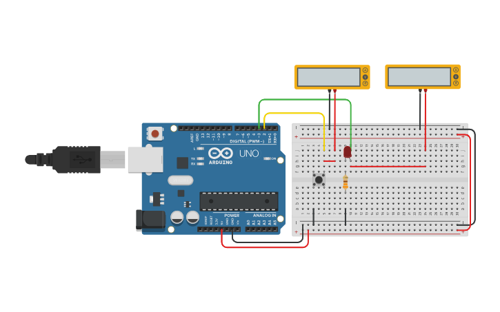 Circuit design Ejemplo Button PullUp - Tinkercad