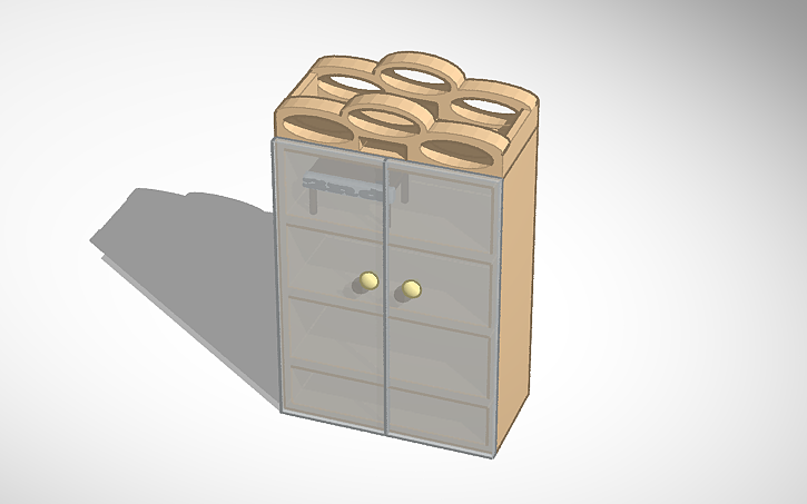 3D design Trophy Case - Tinkercad