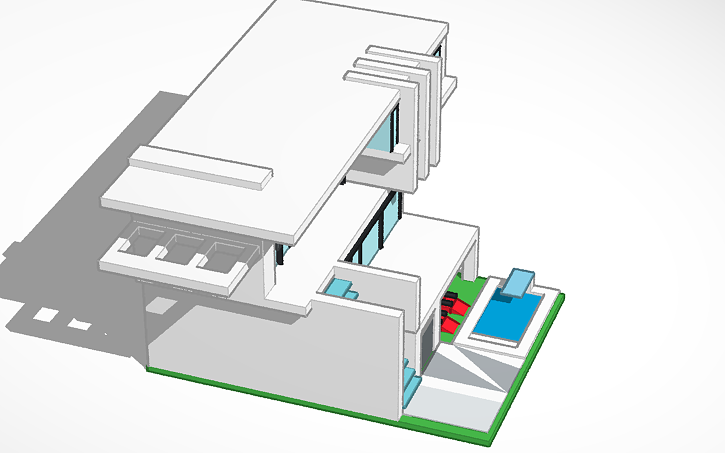Modern Tinker 3D design Modern House - Tinkercad
