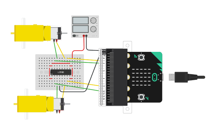Using Micro Bit With External Components Tinkercad Tutorial Circuit design MICRO BIT CON L293D - Tinkercad