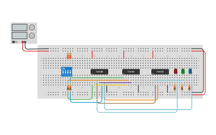 Circuit design Comparador de Bit - Tinkercad