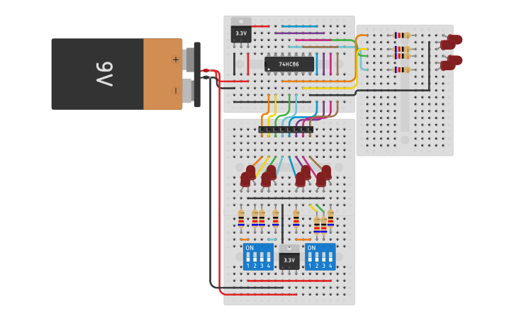 Circuit design Simple XOR gate circuit - Tinkercad