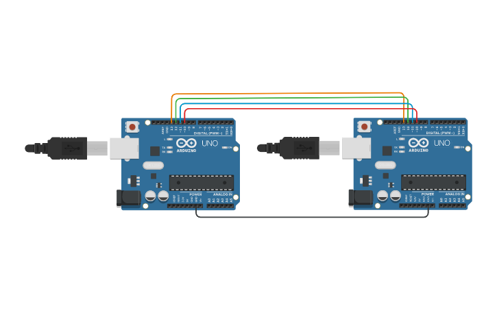 Circuit design Arduino SPI Communication Example - Tinkercad